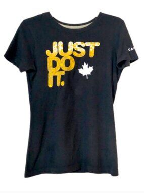 Vintage Nike Just Do It Canada T-Shirt Made in Canada Slim Fit Baby Tee Small